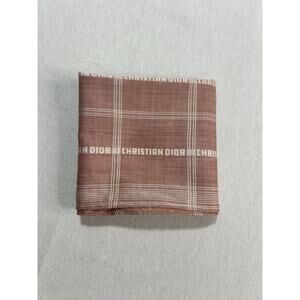 Christian Dior Lightweight Pink Red Cotton Pocket Handkerchief Hankie Vintage